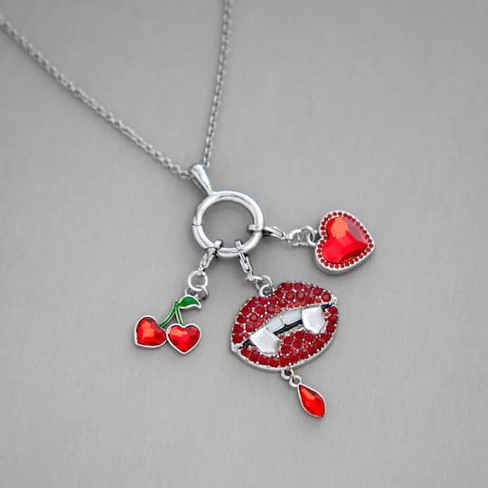 Light Siam Filagree Heart Austrian Crystal Charm by Bead Landing™